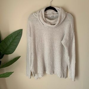 BB DAKOTA | White Chenille Cowl Neck Sweater sizeL